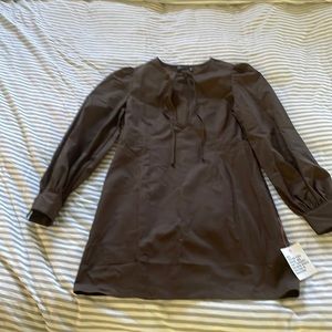 Brown shirt shift dress